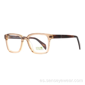 Mujeres personalizadas Custom Square Bevel Eco Acetate Marco óptico